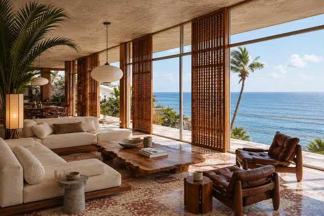 Casa Acapulco: sala costera con vista al mar
