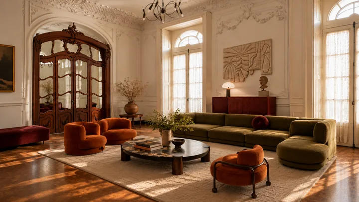 Ace Hotel: CDMX, heritage lounge with velvet seating