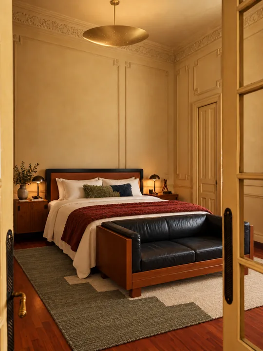Ace Hotel: CDMX, guestroom with olive wool and brass
